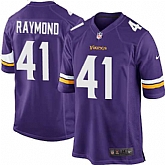 Nike Men & Women & Youth Vikings #41 Raymond Purple Team Color Game Jersey,baseball caps,new era cap wholesale,wholesale hats